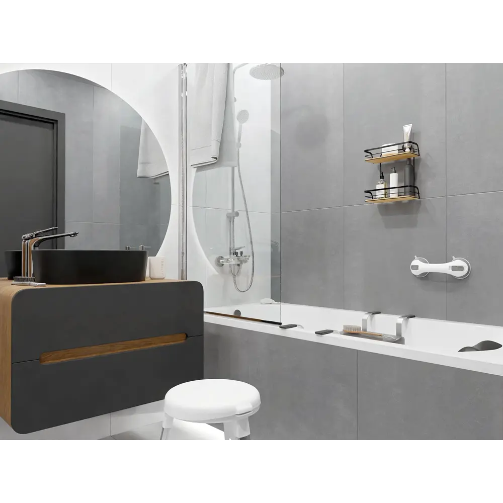 Santreyd Oval SM — накладная раковина из литьевого мрамора в графитовом цвете 86238963 Mira STLM-0067266 - Вид №5