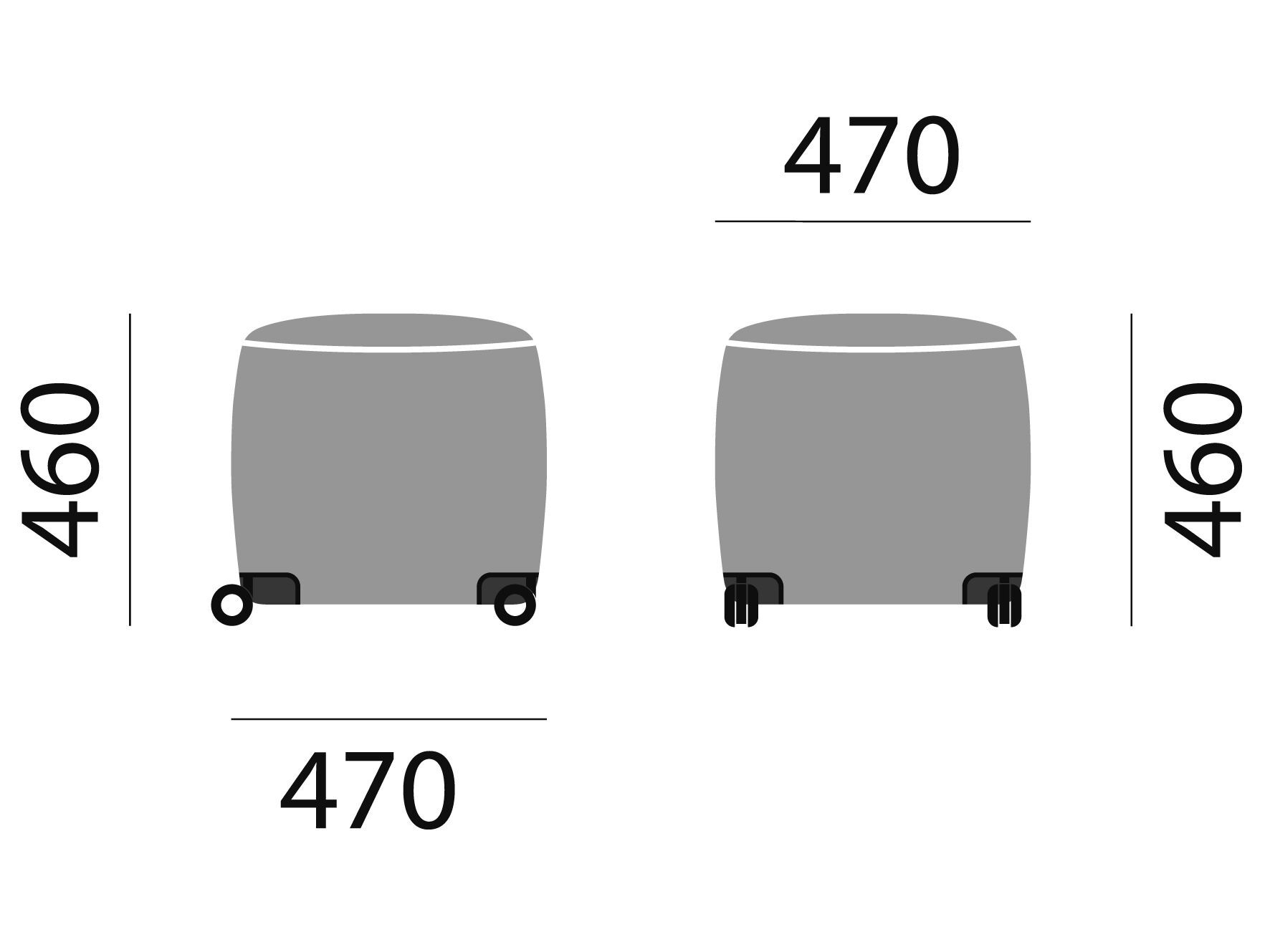 Квадратный пуфик с колесами Brunner колодки ARCH-00072304 - Вид №2