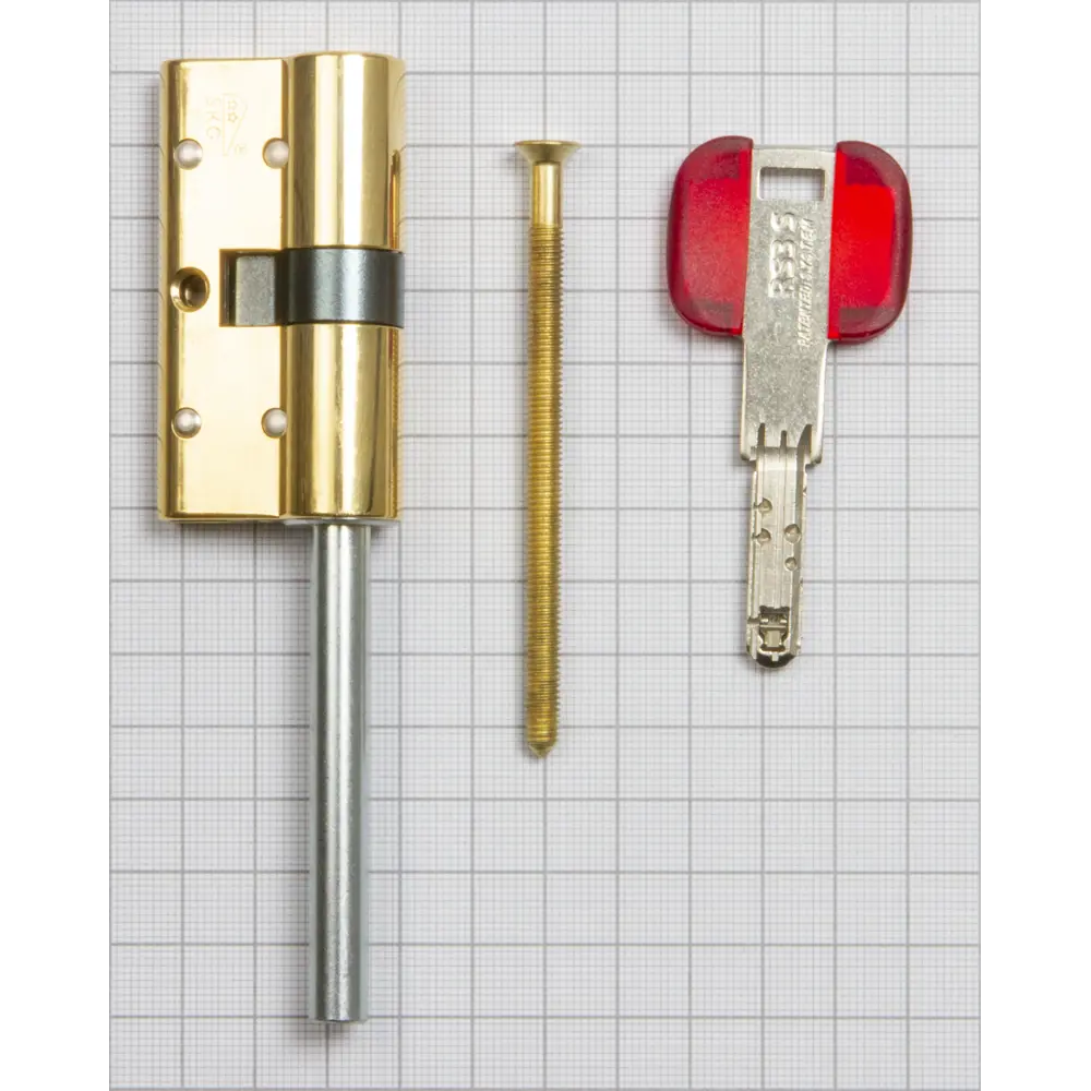 Цилиндр Cisa RS3 OL3S7-87.66, 55x10x25 мм, ключ/шток, цвет латунь, без вертушки STLM-2131165 - Вид №2