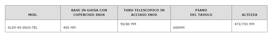 Круглый стол из нержавеющей стали с регулируемой высотой Vela Arredamenti Slim-Inox-Tel ARCH-00056442 - Вид №2