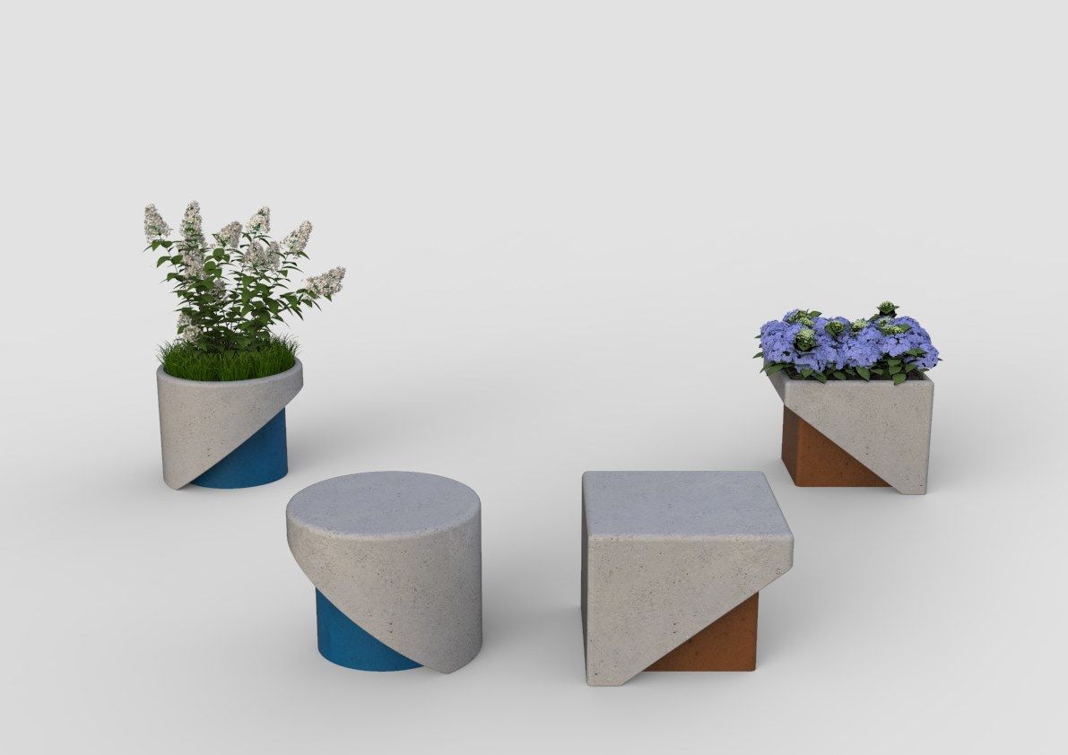 Скамья без спинки Viscio Urban Design Core ARCH-00042878 - Вид №1