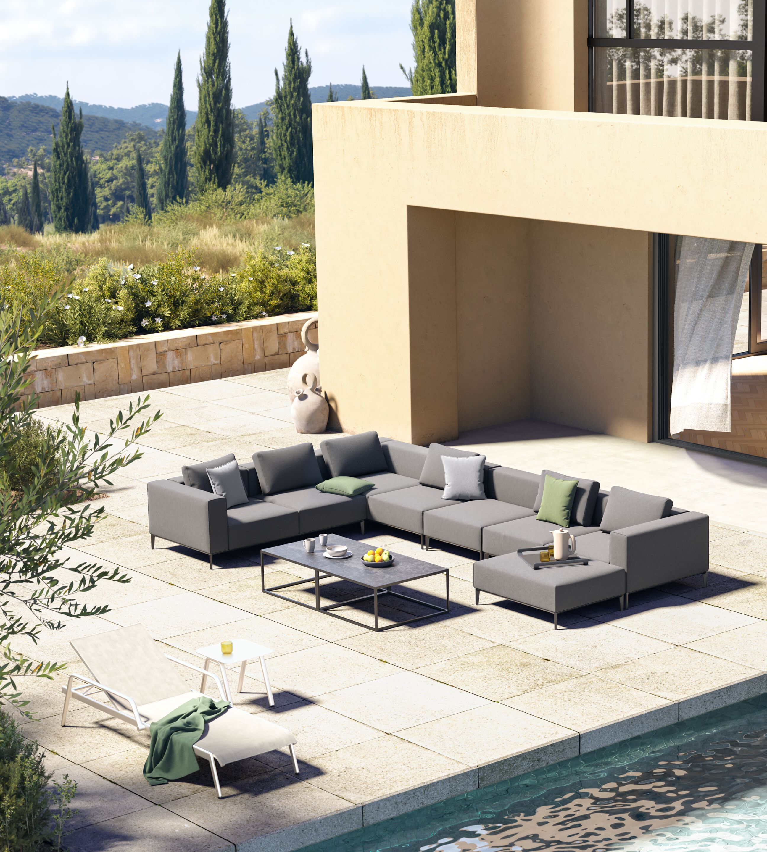 Квадратный садовый столик с керамической столешницей VINEKO Мани ARCH-00082045