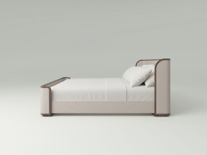 Кожаная мягкая двуспальная кровать