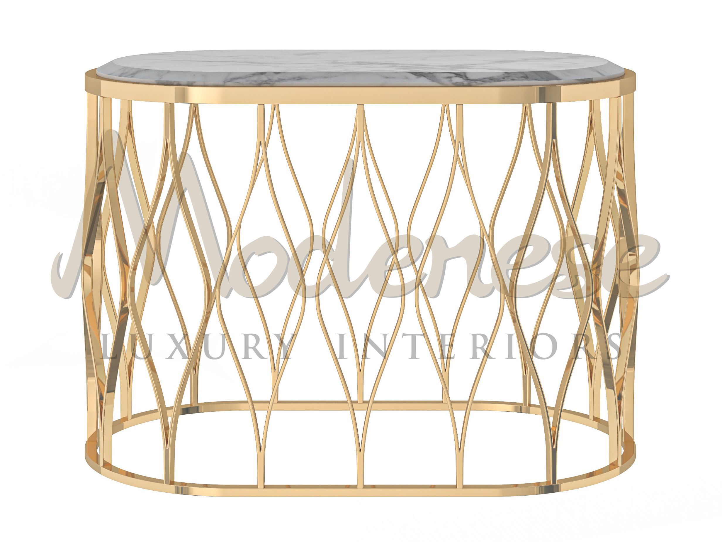 Мраморный овальный журнальный столик Modenese Luxury Interiors OPULENT CARINA ARCH-00034662