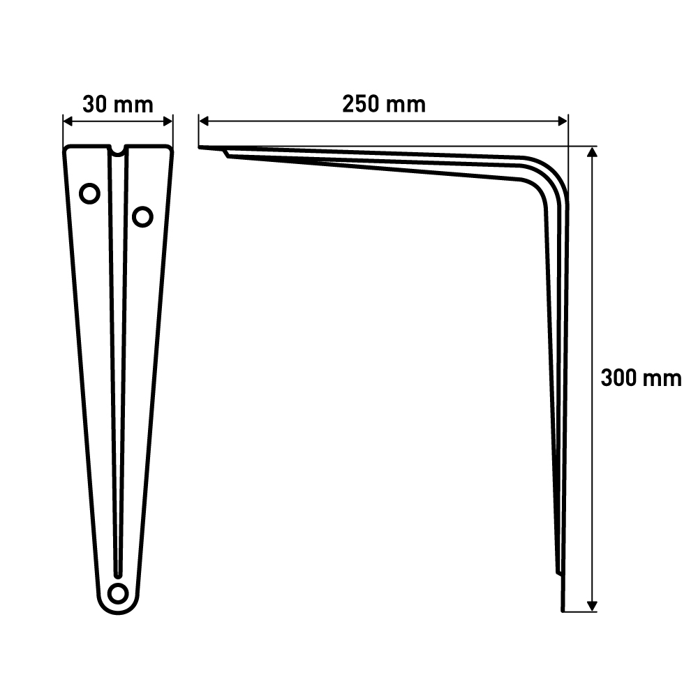 Кронштейн  Практичный, 300х250 мм, белый LJPS0104 Public Steel Россия  - Вид №1