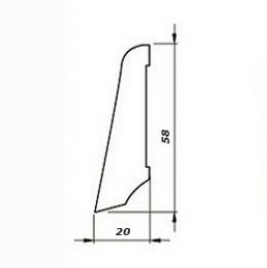 Плинтус Pedross Черный Шпонированный Дуб 2500х58 мм 1010000807 - Вид №1
