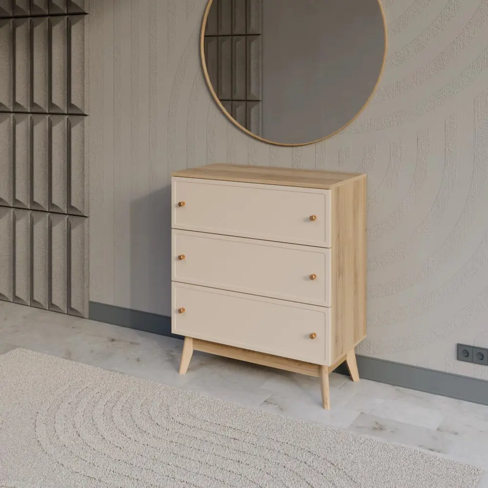 Комод KONSENSA Амьен 3 ящика 80x94x41.7 см ЛДСП цвет бежевый STLM-2115692