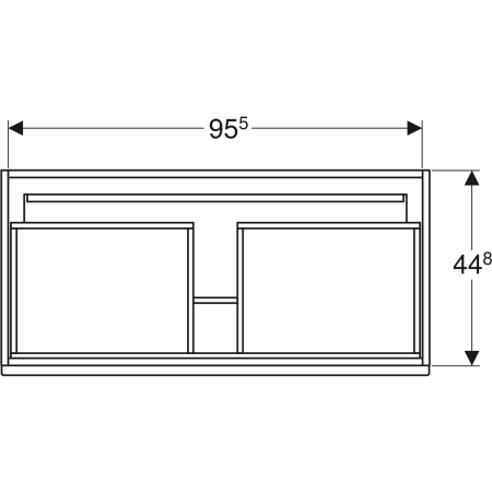 869561000 Шкафчик для встраиваемой раковины Geberit Renova Plan, с одним выдвижным и одним внутренним выдвижным ящиком Geberit  - Вид №24
