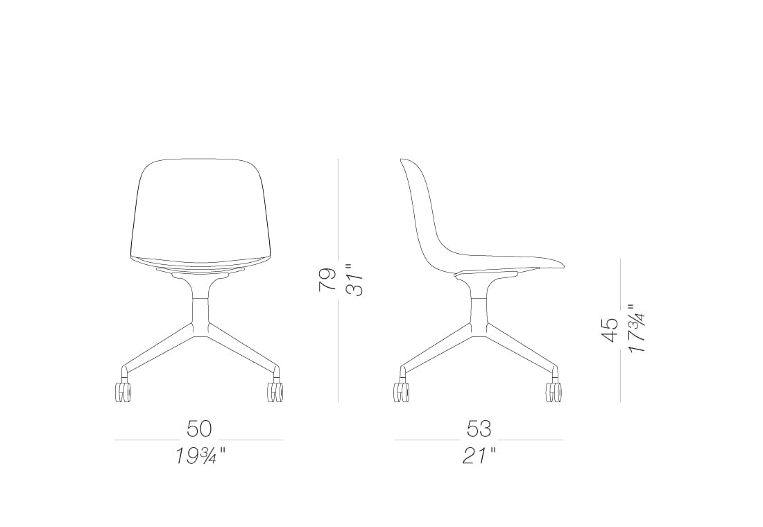 Полипропиленовый стул с колесами Lapalma SEELA ARCH-00145952 - Вид №2