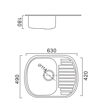 HB4963 Кухонная мойка , полированная сталь Haiba  - Вид №2