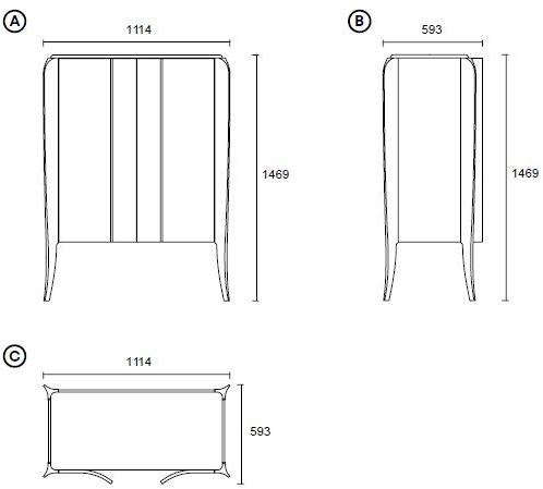 Enza Home Буфет лакированный с распашными дверцами Angel sun-id-1434783 - Вид №2