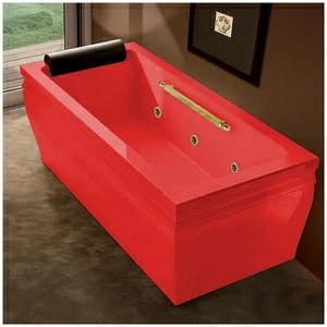 Ванна с гидромассажем красная с золотом Gruppo Treesse Blanque 1880 V1687-SX-KZ