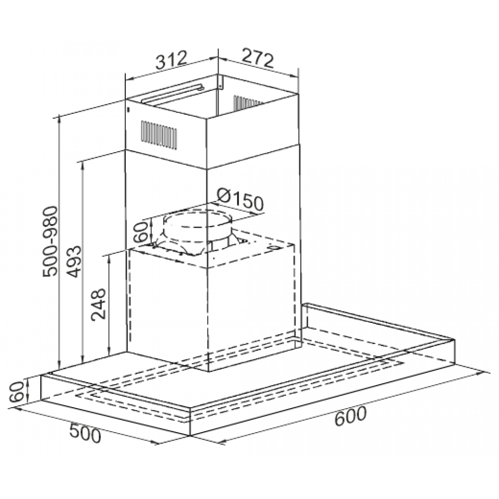 5354577 Вытяжка каминная Kaiser AT 6433 Eco серебристый/черный STDN-0125468 - Вид №3