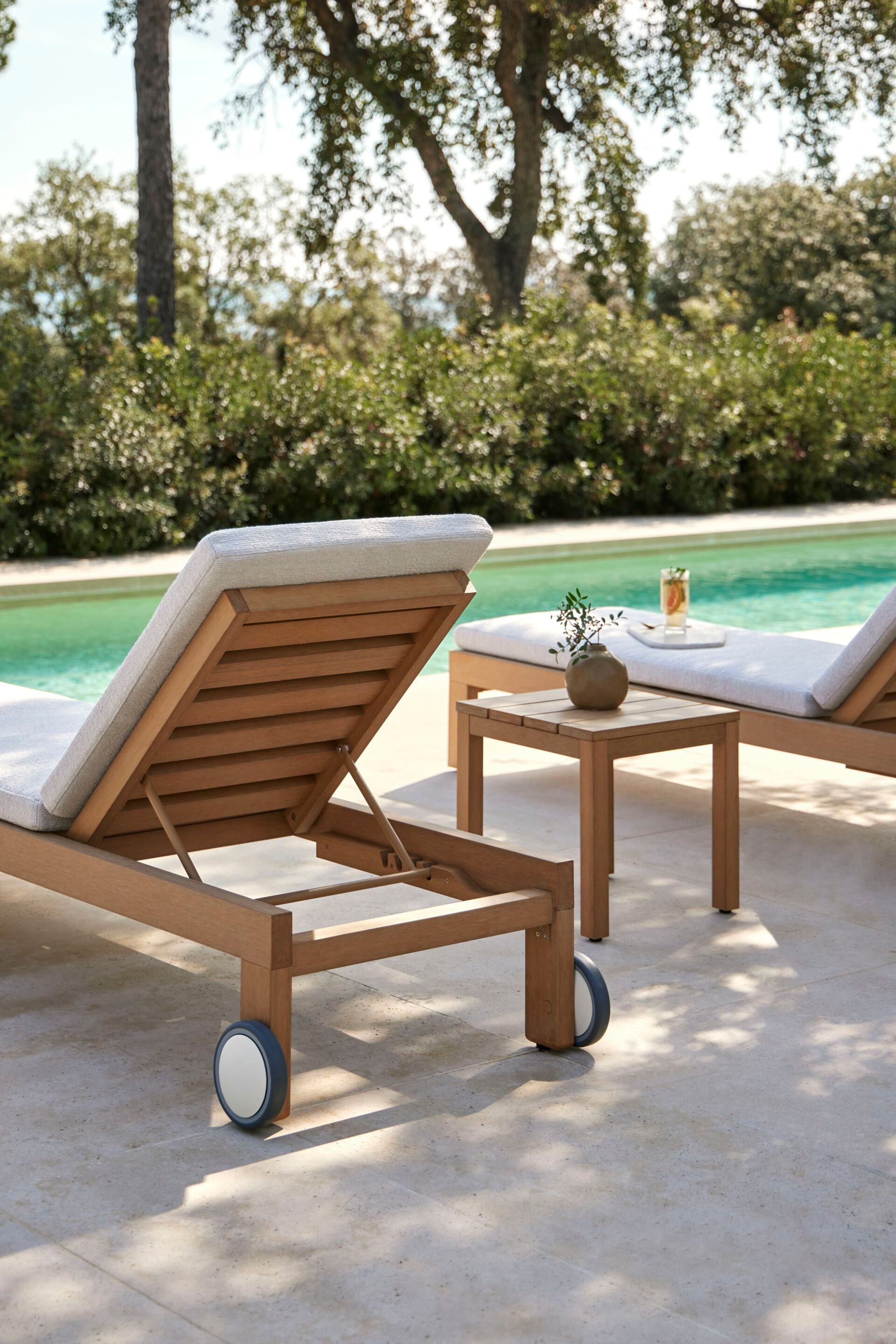 Ткань и TechTeak Recliner Садовая кровать с колесами POINT Kahn ARCH-00057871 - Вид №13