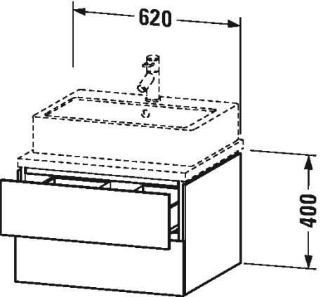 LC581507575 Тумбочка для консоли L-Cube #LC5815 620 x 547 мм Лен, декор Duravit - Вид №1