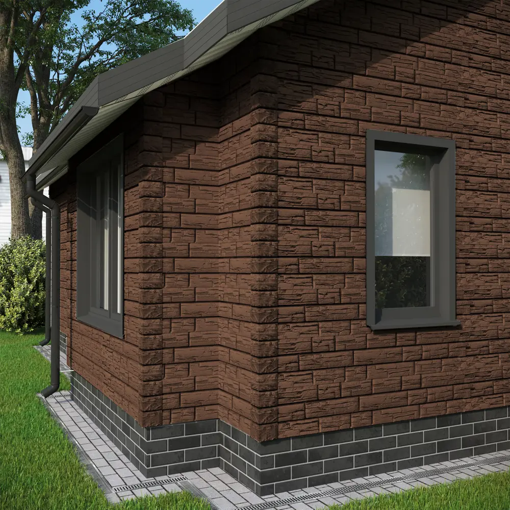 85346250 Сайдинг виниловый Döcke Rocky Сланец 1.8 м Кедровый Орех 0.51 м² STLM-0062053 - Вид №4