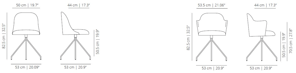 Viccarbe Вращающееся кресло из ткани Aleta sun-id-1501309 - Вид №2