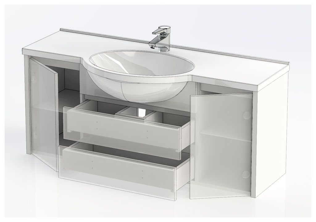 Тумба с раковиной Aquanet Лайн 120 белый 0016493800164744 - Вид №4