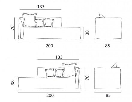 Gervasoni Дормез со съемным чехлом из ткани Ghost sun-id-1475460 - Вид №13