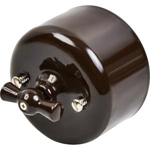 Выключатель накладной Electraline 1 клавиша цвет керамика цвет коричневый