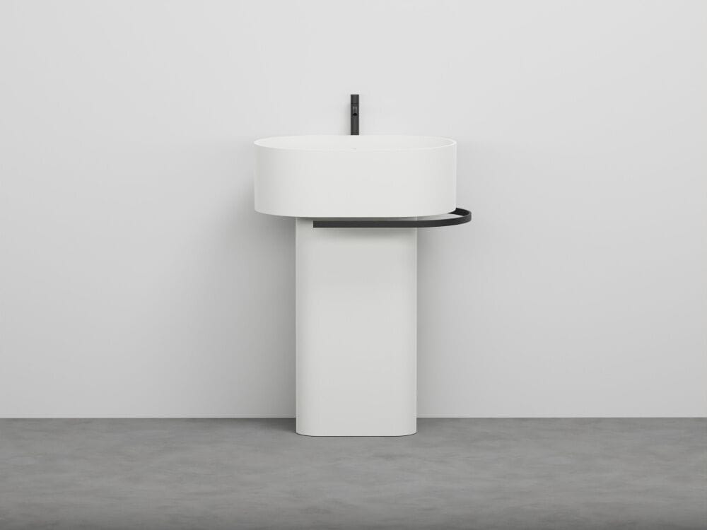 Керамическая овальная отдельно стоящая раковина с держателем для полотенец Ceramica Cielo Otis ARCH-00115648 - Вид №1