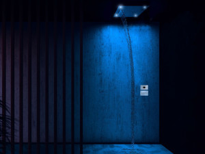 Квадратная потолочная душевая головка из нержавеющей стали с хромотерапией