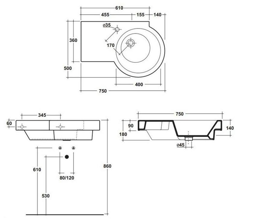 Подвесная раковина настенная овальная Olympia Ceramica TUTTO EVO белая sun-id-1469385 - Вид №7