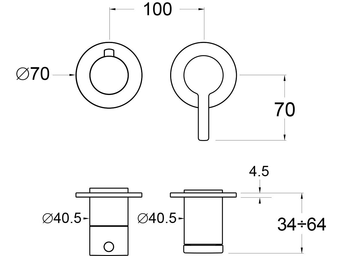 Однорычажный смеситель для душа с переключателем GUGLIELMI RUBINETTERIE QR ARCH-00128548 - Вид №1