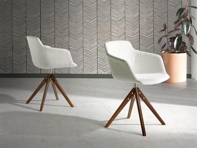 Angel Cerdá Вращающийся стул на козелке из ткани с подлокотниками New chair 4059 dc-s084a Angel Cerda - Вид №4