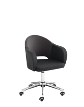 Agatha 046-DR Вращающееся кресло с 5-ю направляющими на колесиках, алюминиевая рама. Сиденье и спинка мягкие. Et al. Agatha