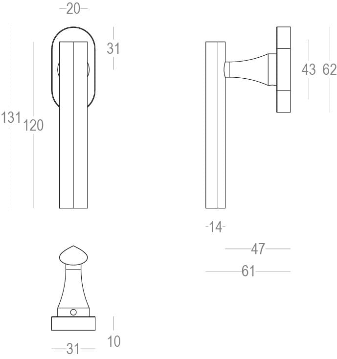 Латунная оконная ручка DK Quincalux TOKYO ARCH-00086061 - Вид №5