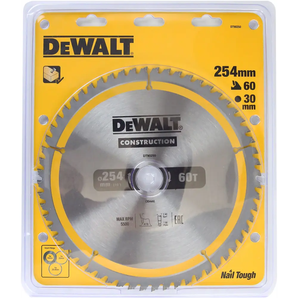 Диск пильный по дереву Dewalt 60 Т 254x2.4 мм STLM-2109826 - Вид №1