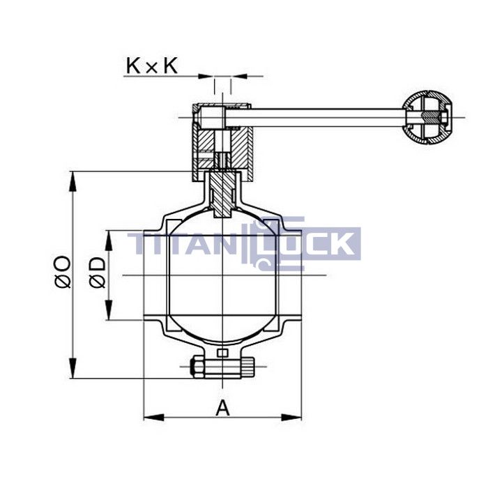 Кран шаровый нержавеющий (AISI304) DN65, типа сварка-сварка, DIN TLHBV065WDS TITAN LOCK  - Вид №1
