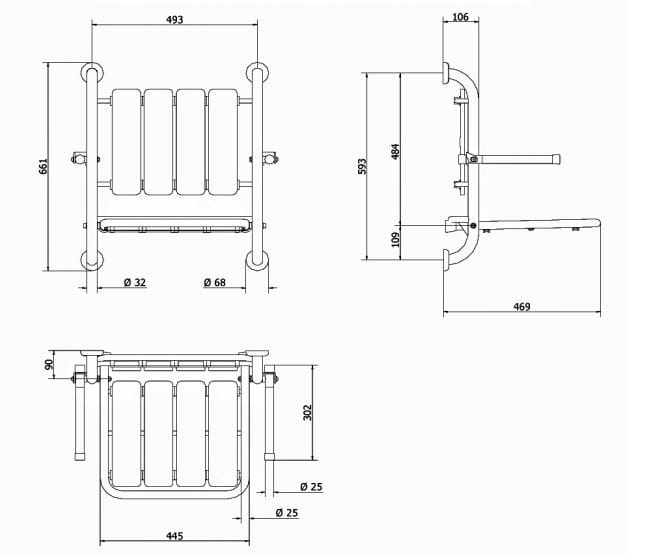 Сиденье для душа / сиденье для ванны с порошковым покрытием Thermomat SSB-I ARCH-00098558 - Вид №2