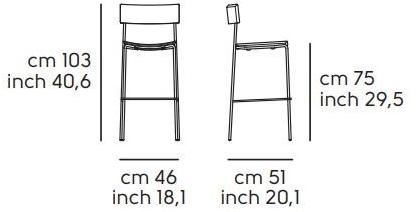 Midj Барный стул из дерева со спинкой Mito sun-id-1404383 - Вид №1