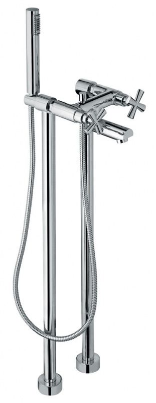 3100128CR Emmevi Spirit New, напольный смеситель для ванной с ручным душем, цвет хром