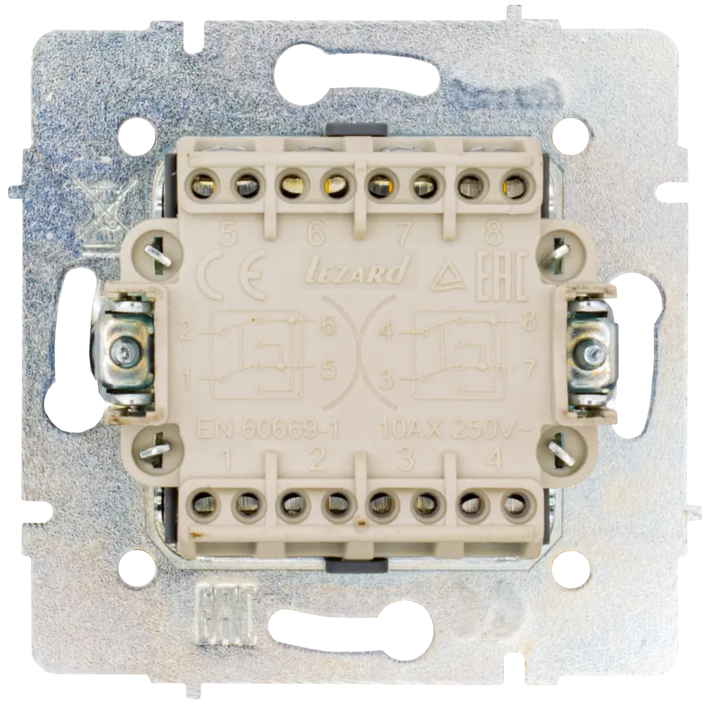 Выключатель встраиваемый Lezard Zima 2 клавиши цвет серый матовый STLM-2033602 - Вид №2
