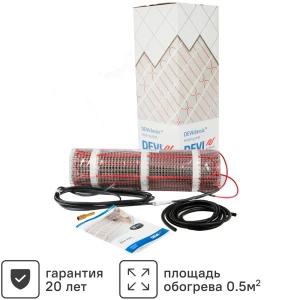 Нагревательный мат для теплого пола Devi 0.5 м2 75 Вт