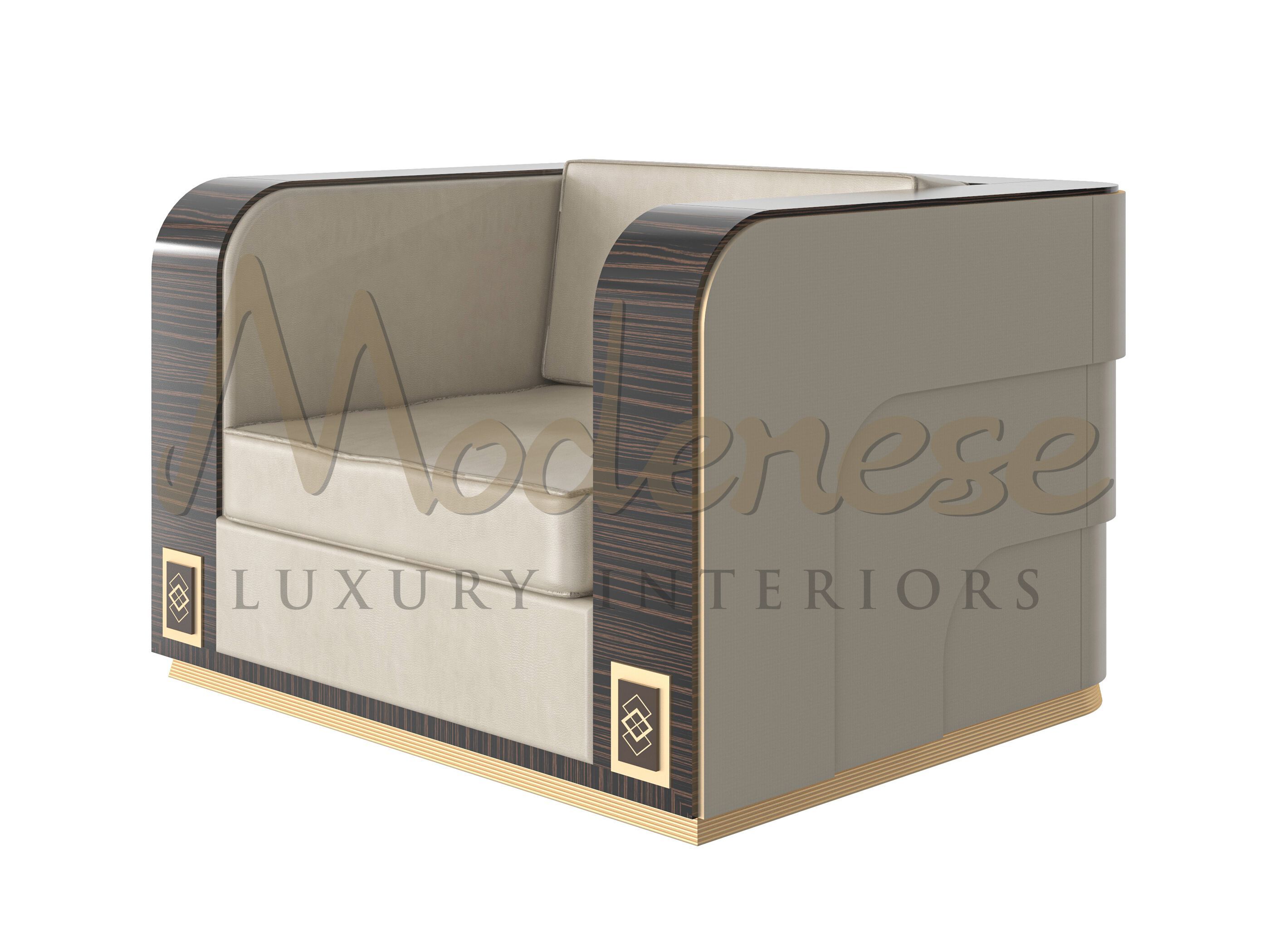 Кожаное кресло с подлокотниками Modenese Luxury Interiors MAKASSAR ARCH-00095152 - Вид №1