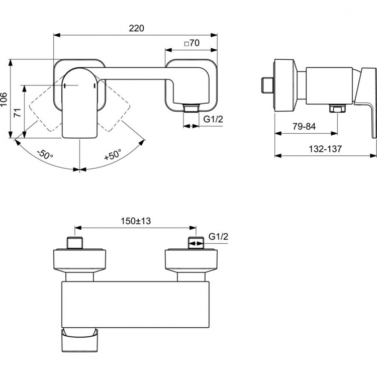 A7120AA Смеситель для душа Ideal Standard EDGE - Вид №4