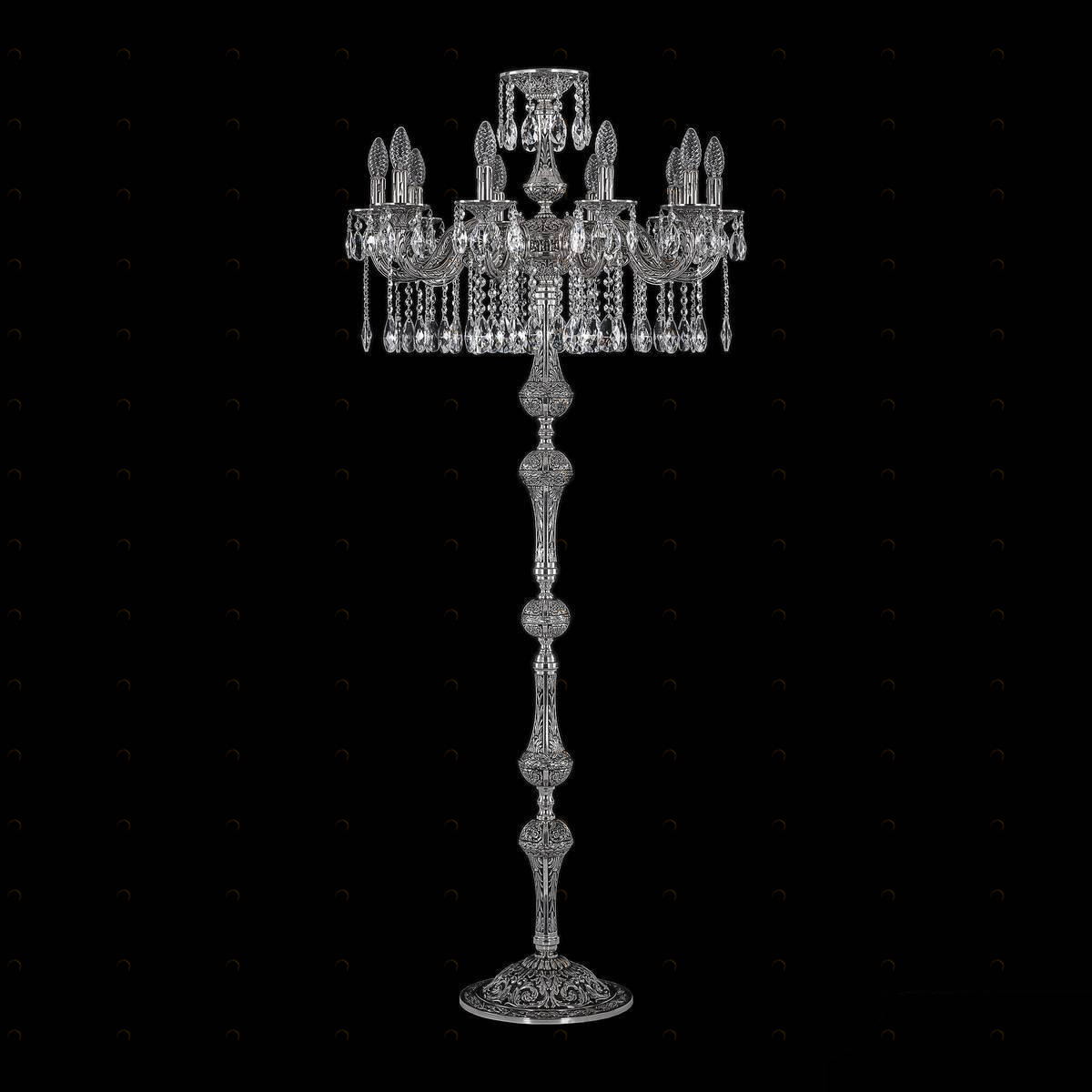 Торшер хрустальный 152х68 см никель Bohemia Ivele 71101T/10/210 A NB BOHEMIA IVELE СВЕЧА 00-3889383 Прозрачный;серебро 