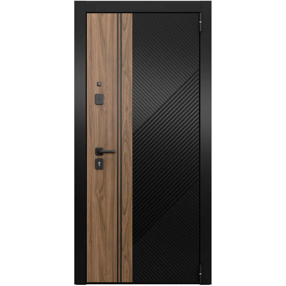 Дверь входная металлическая Браун Скай 95x205 см правая шелк белый с зеркалом TOREX STLM-2129822 - Вид №1