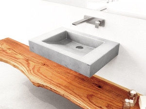 Бетонный одиночный подвесной умывальник