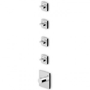 ZA5662 - R97823 Встроенный термостатический смеситель для душа 1/2 "с 4-мя запорными кранами. Zucchetti Aguablu