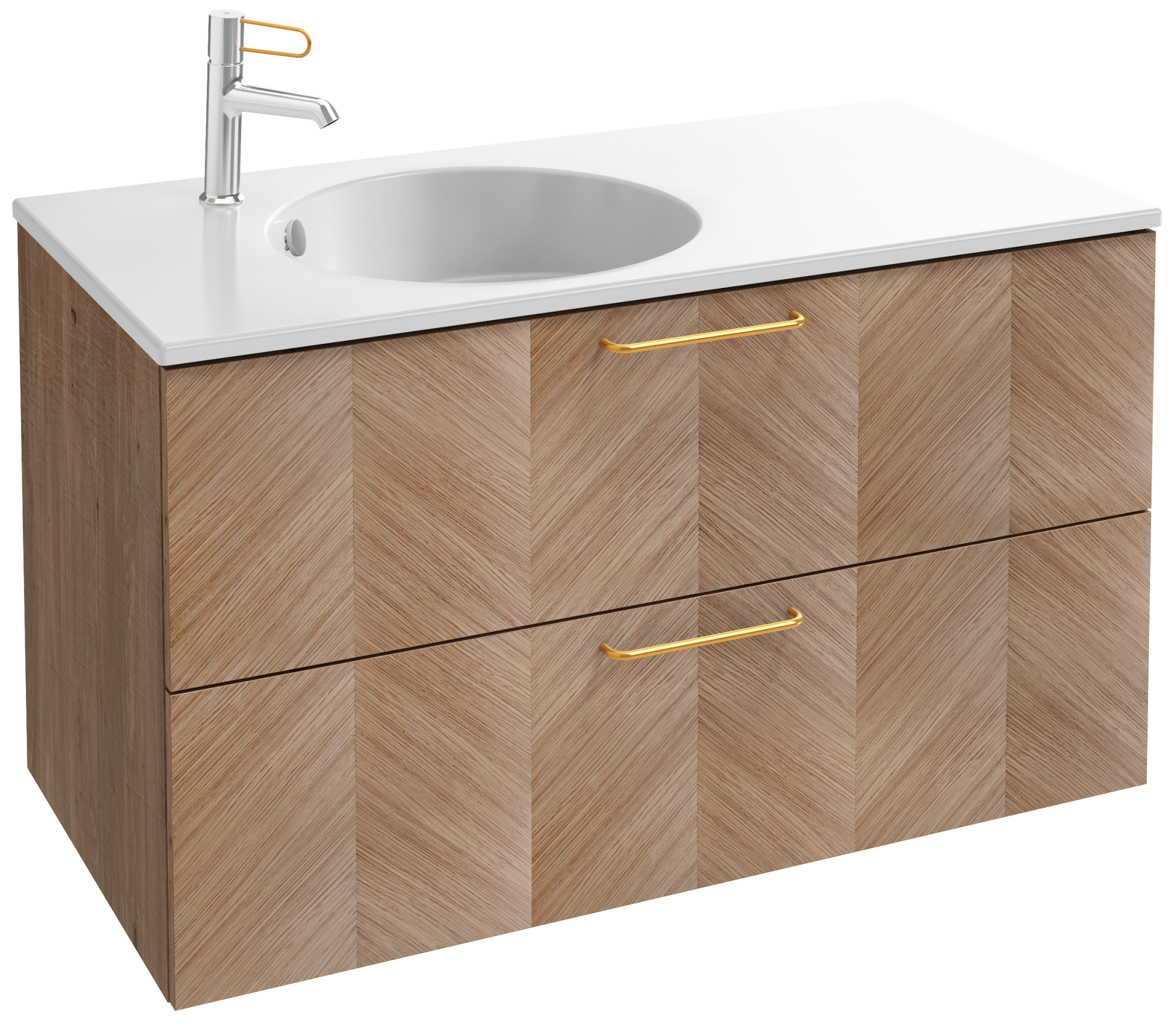 EB2524-R8-E10 Тумба под столешницу 100 см, 2 ящика, золотая ручка JACOB DELAFON ODÉON RIVE GAUCHE ODEON RIVE GAUCHE