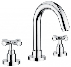 31033CR Emmevi Spirit New, комплект смесителя на 3 отверстия для раковины с донным клапаном, цвет хром