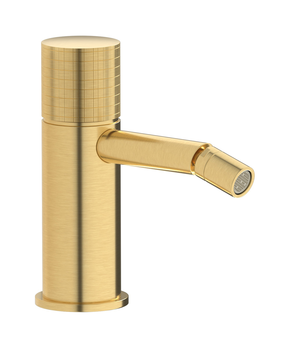 Смеситель для биде на 1 отверстие в комплекте с донным клапаном. WE ARE IB ga220os Brushed Gold Gatsby