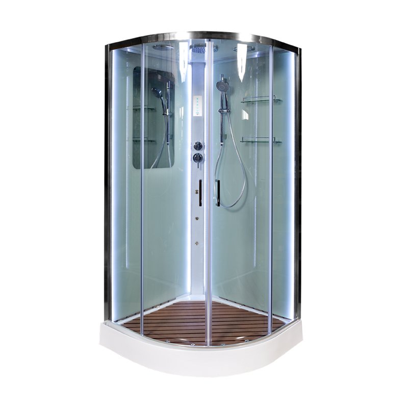 L 890 с гм. и эл. BLACK Душевая кабина DETO Серия L А09 LED и гидромассажем - Вид №11