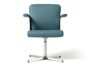 Кожаный офисный стул с подлокотниками с 4 спицами