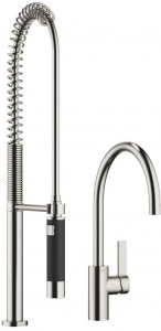 33826875-06_1_27789970-06_1 Смеситель однорычажный с profi-душевым гарнитуром - платина матовая Dornbracht Tara Ultra